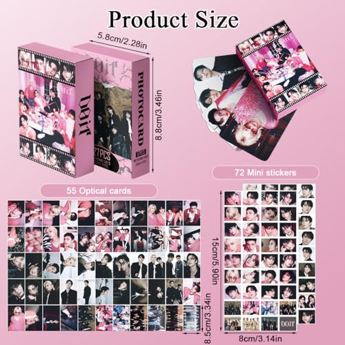Image of Fancyku K-pop Star Photo Cards Kit 55Pcs Stray Kids Collection Set with 72 Stickers for Fans, Glossy Durable Prints and Creative DIY Gift Idea for Scrapbooks Journals Decor Storage Display (DO IT)