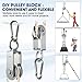 Mixizigoz U Type Swivel Pulley Block, 304 Stainless Steel Pulleys for Wire Rope Cable Lifting, DIY Gym Equipment Part, Clothesline, Hoist - Waterproof Sturdy 360 Degree Rotating Wheel (34 mm, 1)