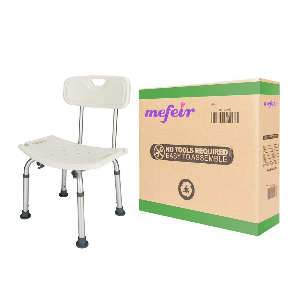 OMECAL 350LBS Medical Shower Chair Bath Seat,Upgraded Aluminum Legs
