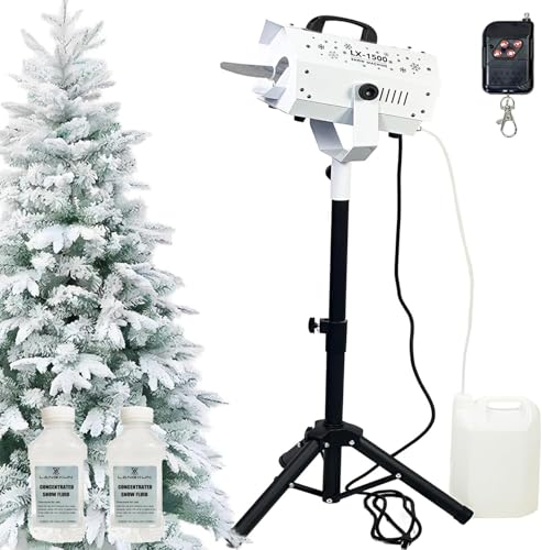langxun 1500w snow machine with manual amp wireless remote control  large output snowmaking machine for indoor amp outdoors  adjustable snowflake size  perfect for christmas weddings and parties
