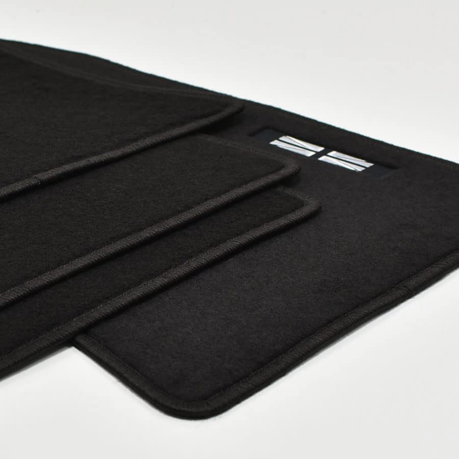 Velours Fußmatten Logo schwarz kompatibel mit Mini R57 Cabrio