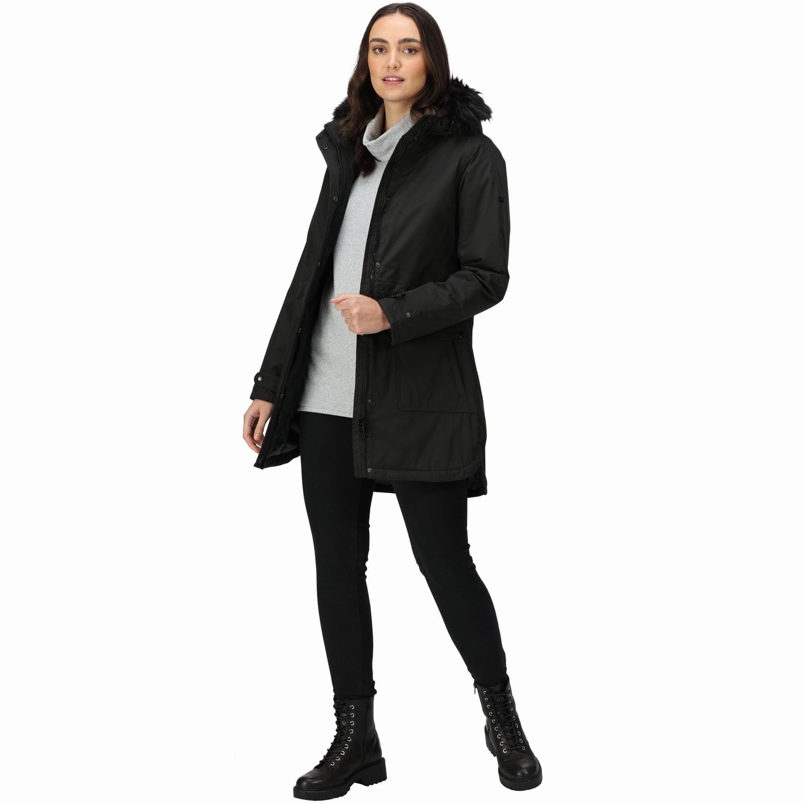 Regatta Women's Jackets Waterproof Insulated, Black, 12