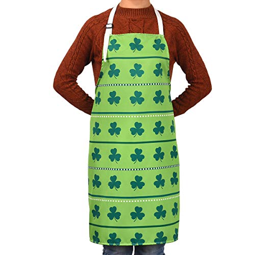 Sevenstars Lucky Shamrock Kitchen Apron for St Patrick's Day, Green Theme Waterproof Cooking