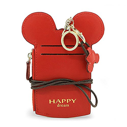 Neck Pouch,Trend Small Travel Leather Student ID Card Holder Lanyard Neck Pouch Bag With Coin Wallet Purse for Students Women Kids Girls