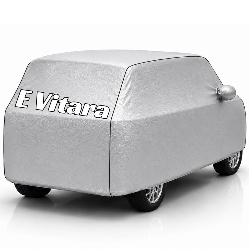Image of Back-Boo Heavy Waterproof e Vitara Car Cover | Polyester Car Body Covers for Rain & Sun | UV Protection, Dustproof, Scratch Resistant, Windproof, Heat Resistant, Custom Fit - (Silver)