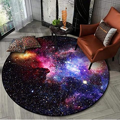 Insun Universe Galaxy Starry Round Area Rug Modern Floor Mat Non Slip Indoor Outdoor Decor Soft Carpet For Bedroom Living Dining Room Style 5 60cm Cover