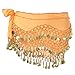 BellyLady Gold Coins Belly Dance Hip Scarf, Wholesale Dance Belt & Gypsy Bracelet-Orange