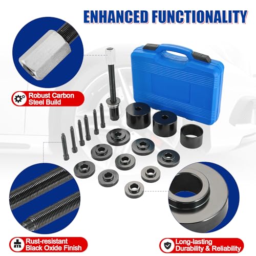 NYXOVA 19pcs Front Wheel Drive Bearing Removal Installation Service Tool Kit, Wheel Bearing Removal Kit, Bearing Removal Install Adapter Puller Pulley Service Tool Kit