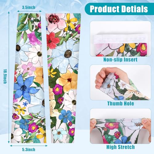 Image of Bebila Gardening Sleeves for Women Farm UV Sun Protection Anti-Scratch Cooling Sleeves with Thumb Hole Arms Cover Outdoors