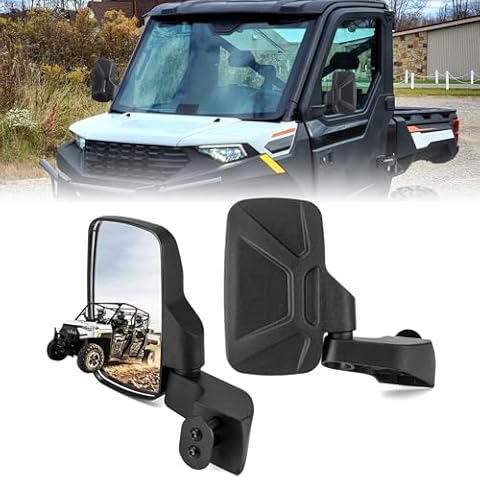 WeiSen Door Mounted Rear Side View Mirrors, Wide Angle Convex Mirror Compatible with Polaris Ranger SP570/1000/XP1000/Crew/Northstar Pro XD (ONLY FOR FULL DOORS) 2018-2025#2889241 Cover