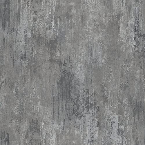 Grandeco Life Vincenzo Grey Wallpaper A65811 - Textured Distressed Plaster