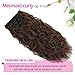Megito 4Pcs Clip in Hair Extensions 20inch Seamless Soft Lace Weft Hair Extensions Clip ins Thick Mermaid Curly Clip in Daily Wear Synthetic Hairpieces for women(Chestnut Brown)
