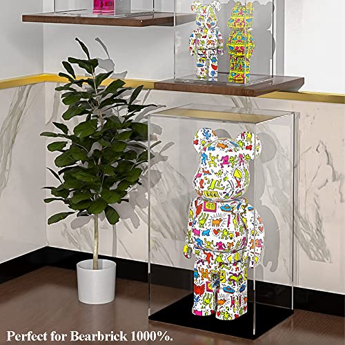 Duvindd Acrylic Display Case For Large Collectibles, 29.1" High Assemble Clear Display Box For Bearbrick 1000% Doll Stand Action Figure Dustproof Display Cabinet Organizer Storage Showcase #TOP1
