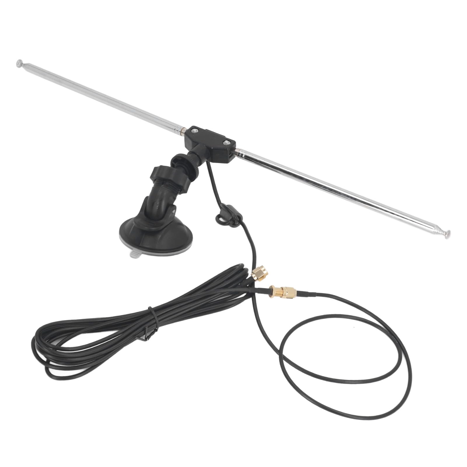 Kit Antena Receptora SDR Dipolo Telescópica, Rango VHF UHF, Cable RG174 60cm, Conector SMA Macho, Rosca Hembra 1/4 Pulgada, Antena Dipolo Radio FM para Radios Definidas por