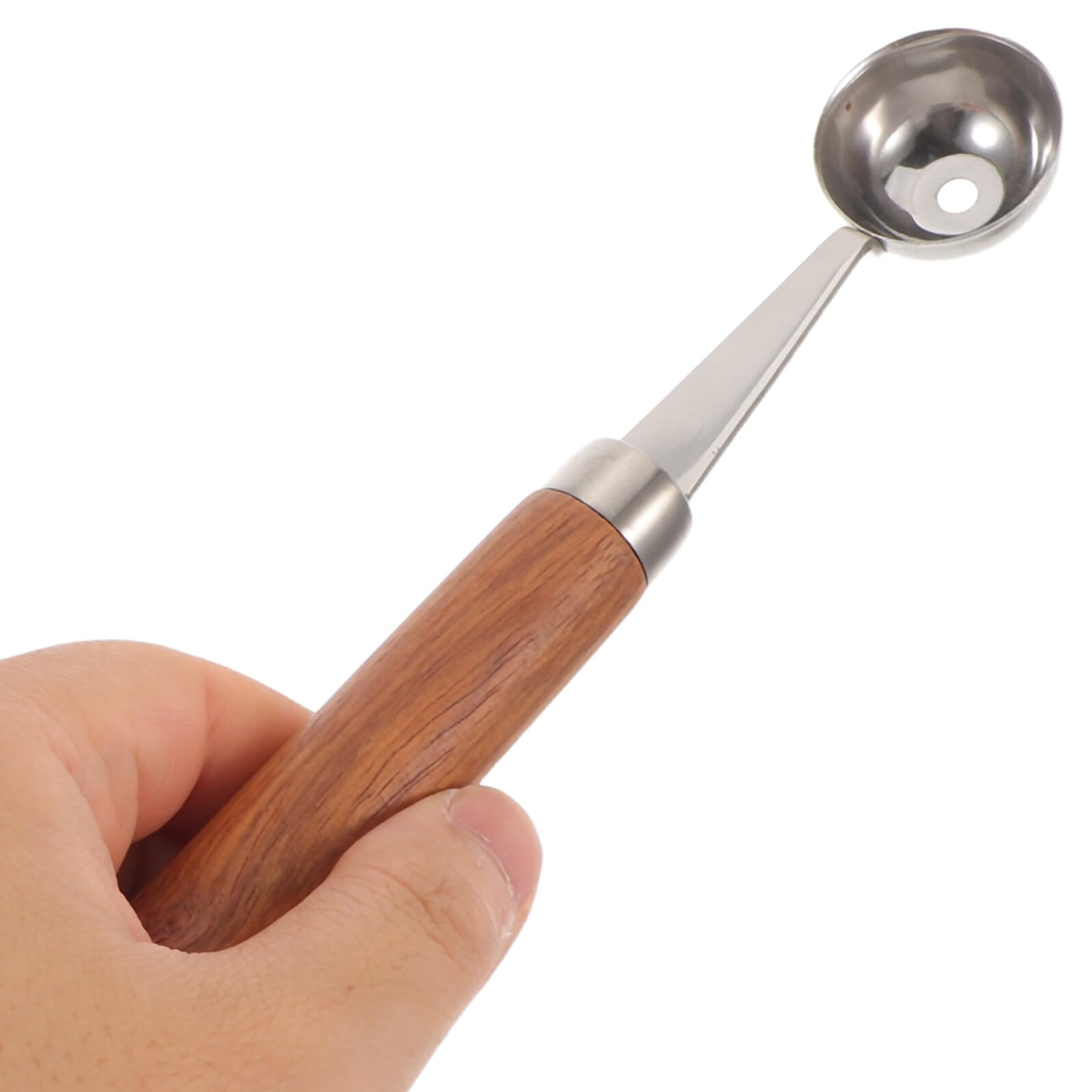 ABOOFAN Kugelausstecher aus Edelstahl und Holz – 4 Stück für Obst und Dessertkugeln mit Ergonomischem Griff