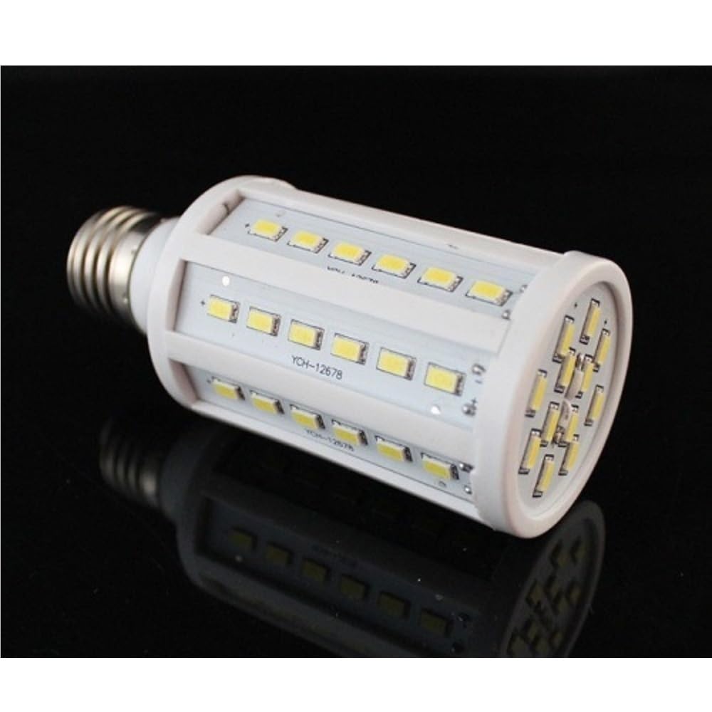 RZL Iluminación, Paquete de 20 bombillas LED tipo maíz, DC12 V, E27, 7 W, 10 W, 15 W, 18 W, 25 W, 5730 SMD, ángulo de haz de 360 ​​grados, for jardín y garaje(E27 base Warm White,12v 10w)