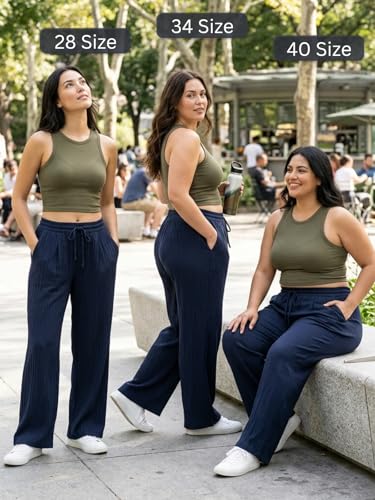Image of GRECIILOOKS High Waist Polycotton Trousers for Women - Flared Parachute Pants with Side Pockets | Casual Travel Cargo Pants (Available in Plus Size and Value Pack)