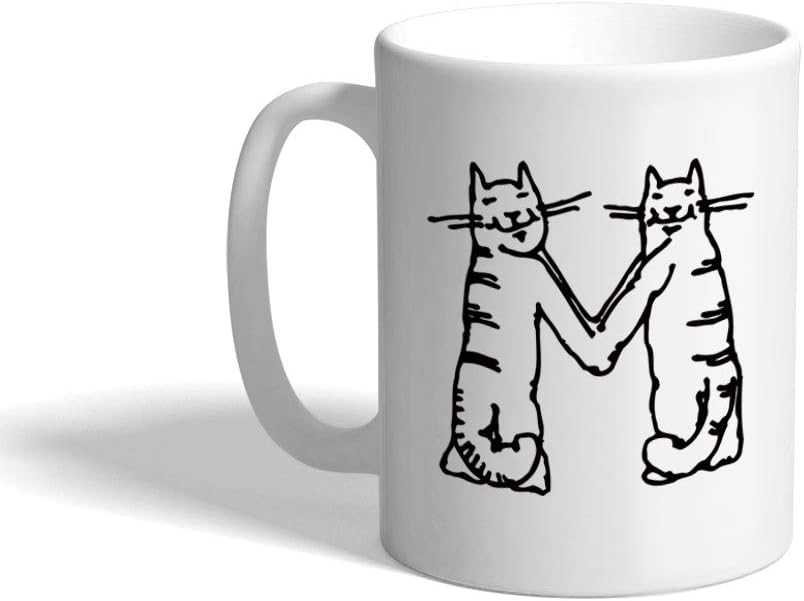 M Cats Initial Monogram Personalized Letter M Ceramic Mug Coffe Cup 11 oz