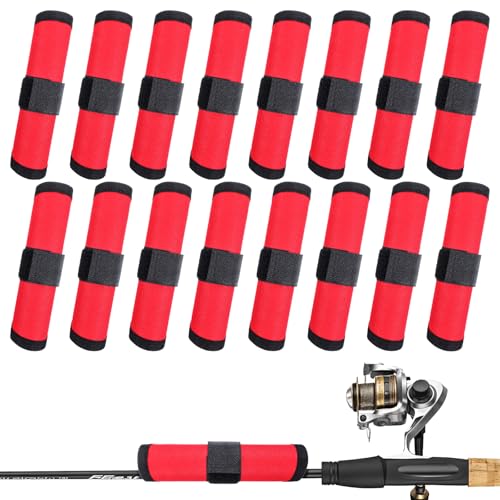 wutfuooo 16 Pack Bait Gloves Lure Wrap Lure Covers Fishing Bait Covers Easily See Lure Hook Covers Lure Guard to Keep Fishermen Fishing Safe for Fishing Rod