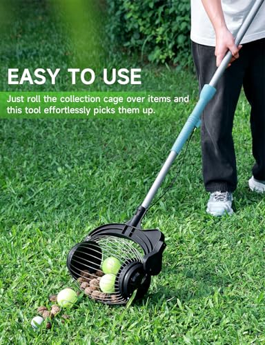 Acorn Picker Upper Roller for Walnuts - Nut Gatherer with 1.8-Gallon Capacity, No-Bend Emptying Design,Suitable for 1.2"-3.6" Walnuts,Chestnuts, Fallen Apples & Tennis Balls