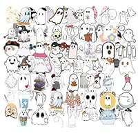 100PCS Trendy Stickers for Laptop Water Bottle Luggage Phone Bike Skateboard Car Computer,Vinyl Halloween Stickers Lovely Ghost Meme for Halloween