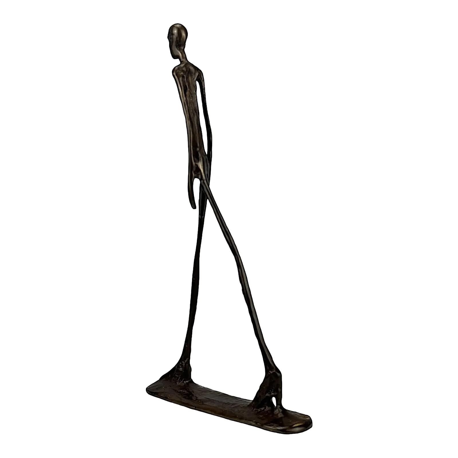 Giacometti - Escultura de estatua de hombre caminando de bronce real, réplica vintage