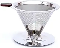 Filtro de Café 101 de INOX Reutilizável Sustentável Sem Papel Econômico Prático Filtro de Café por Gotejamento Fácil de Transportar Mantém o Sabor Natural do Café Fácil de Usar e Limpar Premium