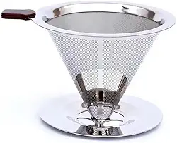 Filtro de Café 101 de INOX Reutilizável Sustentável Sem Papel Econômico Prático Filtro de Café por Gotejamento Fácil de Transportar Mantém o Sabor Natural do Café Fácil de Usar e Limpar Premium