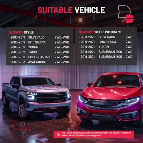 Image of BDFHYK 2.5 inch Front Leveling Lift Kit Compatible with 2007-2021 Silverado 1500 /Tahoe /Avalanche 1500 /Suburban 1500 | Yukon Sierra 1500 /Yukon XL 1500 Front Lift Spacers 2 Pack