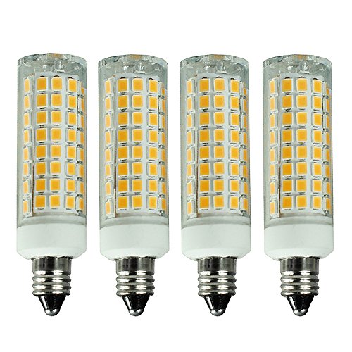 E11 LED Bulb Dimmable, 7W (75W-100W Halogen Bulbs Equivalent), Mini Candelabra Base, AC110V120V 130V, 3000K Warm White for Chandeliers Ceiling Fan Light, Pack of 4