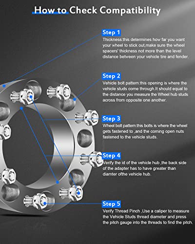 Eccpp 2X 3 Inch Wheel Spacers Adapters 8 Lug 8X6.5 To 8X6.5 126.15Mm 14X1.5 Fits For K3500 For K2500 For Sierra 3500 Hd For 3500Hd 2500Hd 1500Hd #TOP2
