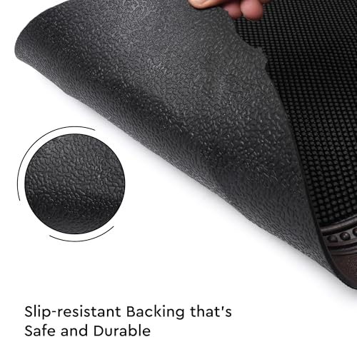 Image of Encasa XO Rubber Door Mat, Anti Skid Heavy Duty Floor Mat, Home Black 1