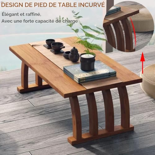 Table Basse Japonaise Table Basse Salon Zen Table À Manger Flottante Tatami Table À Manger Table À Cocktail (Color : Brown, S : 70x37x31cm) – vue 3