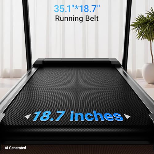 Image of CURSOR FITNESS 16% Incline Treadmills for Home Small with 3 LED Displays, 3.0HP Foldable Walking Pad Treadmill Up to 400LBS Capacity, Portable Treadmill 0.6-7.0MPH Sleek Black