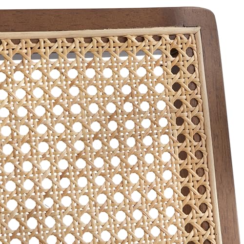 Sillón con respaldo de caña y estructura de madera marrón miniatura 4