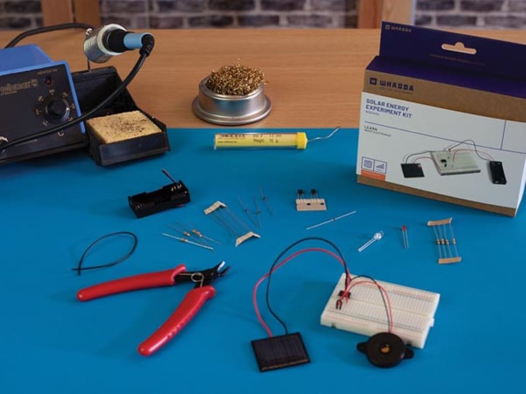 Whadda Lernpaket, Experimentierkasten, Einsteigerset, kein Löten erforderlich, Steckplatine, Solarenergie