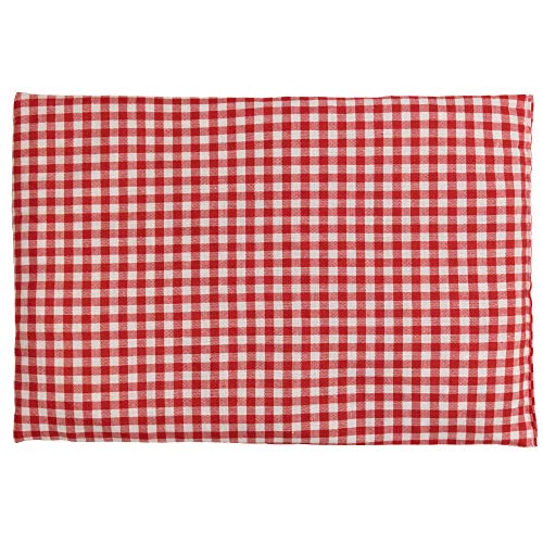Coussin aux noyaux de cerises rouge et blanc 30x20 cm bouillotte sèche