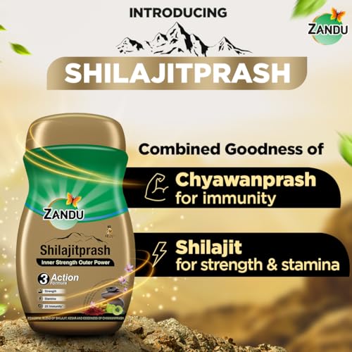 Zandu Shilajitprash, combination of Shilajit and selected herbs of Chyawanpash, a powerhouse of 47 potent Ayurvedic herbs | 3 Action formula to boost strength, stamina &... - Image 3
