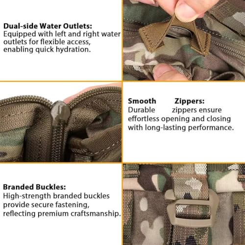 Pochette extensible 3L tactique avec support de casque Molle - 3