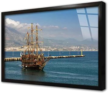 Tablosan Yelkenli Tekne  er eveli Cam Tablo 20X30 Cm Ca01299