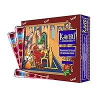 Hochwertige, natürliche Mehndi-Henna-Kegel von Kaveri, nicht-permanente Tattoos, Rot-Braun, 6 Stück, 100% natürlich, PPD-frei, keine schädlichen Chemikalien