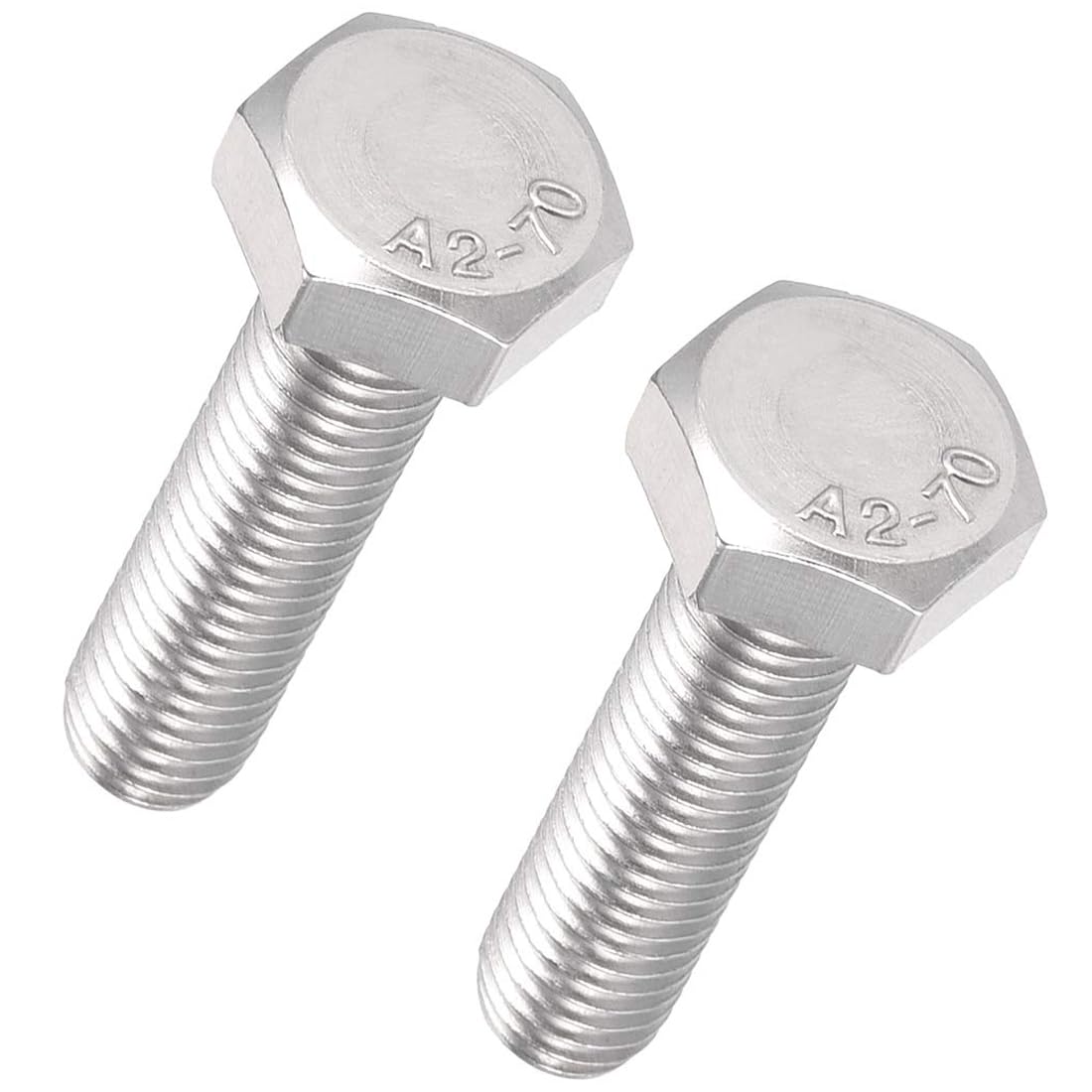 TA-VIGOR M10 x 40mm Left Hand Hex Bolt, 304 Stainless Steel Fully Threaded Metric Bolt, Reverse Thread Hex Head Screw for Machinery, DIY, Construction 2pcs — image 1
