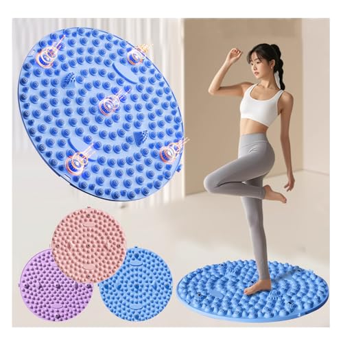 【柔道整復師推薦】足ツボマット 指圧ボード 足つぼ 指圧ボード 足裏マッサージ 足ツボ押し フットマッサージャーマット 足底指圧ボード 円形 疲労軽減 指圧板 人間工学 運動 家庭用 (ブルー, 35)のサムネイル