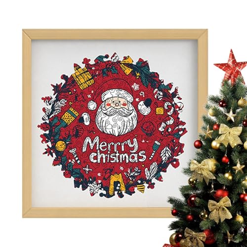 Corona de madera navideña con diseño de corona resistente para regalar 2