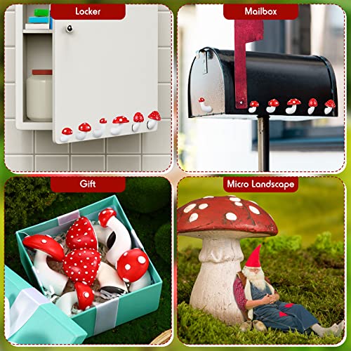 6 Imán Decorativo de Champiñón Rojo y Blanco en Resina miniatura 7