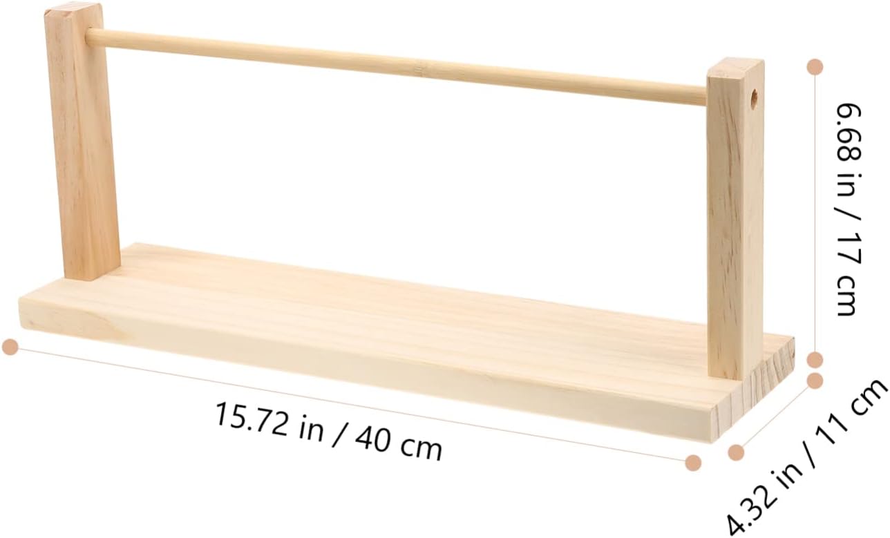 Gatuida Wooden Ribbon Organizer Storage Holder, Ribbon Spool Rack for Craft Room, 15.74 x 6.69 x 4.33 Inch