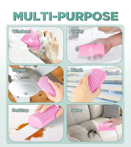 Image of Washable Sponge Duster for Dusting & Cleaning - Reusable Multipurpose Cleaning Tool, Ultra-Soft & Non-Scratch for Furniture, Electronics, Cars & More