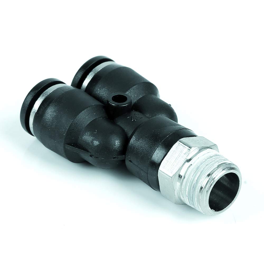 Woljay PX6-01 Push to Connect Tube Pneumatic Y Shaped Fitting - 6mm Tube OD x 1/8" NPT Thread Pack of 5