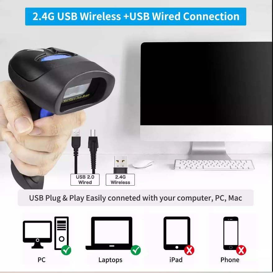 Fronix FB1100W Wireless Barcode Reader with 2.4 GHz, 32 Bits Chip with Automatic & Manual Trigger - BIS Approved Make in India 4