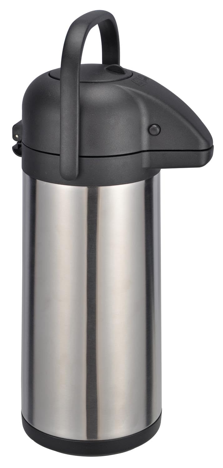 2x Thermoskanne 3 Liter Pumpkanne Kaffee Teekanne Warmhalte Airpot Isolierkanne Doppelwandig Getränkespender Kaffeekanne Thermo Isolierflasche mit Pumpe Edelstahl Für Camping Unterwegs Getränkekühlung
